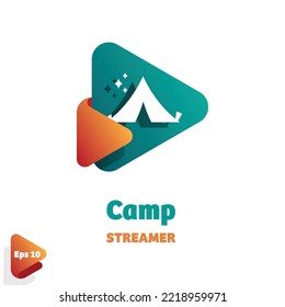 Design logo creative triangle and camp