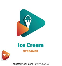 Design logo creative triangle and ice cream