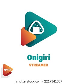 Design logo creative triangle and onigiri