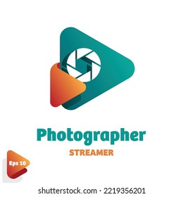 Logo de diseño triángulo creativo y fotógrafo