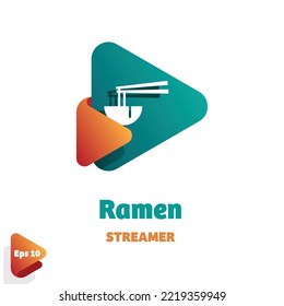 Design logo creative triangle and ramen