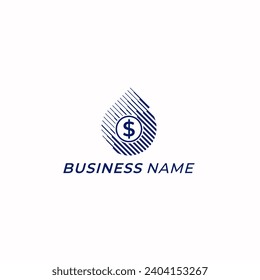 logo de diseño caída de agua creativa y dólar