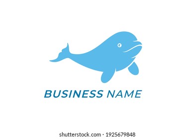 design logo creative whale beluga tail