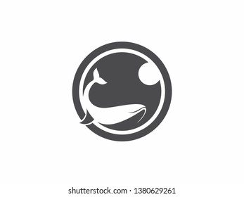 design logo creative whale and lens camera