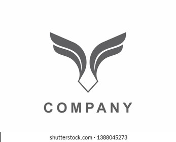 design logo creative wing and letter F