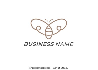 design logo creative wings bee