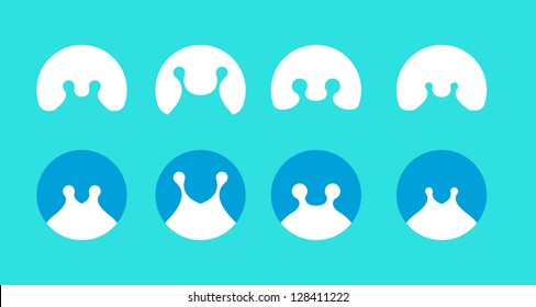 Design logo element. Abstract frog, milk, water drops vector icon template set. Antenna or tentacle icons. Biological science and water animals concept icons.