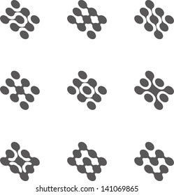 Design logo element. Abstract water molecule vector template set. Computer science and engineering concept icons.