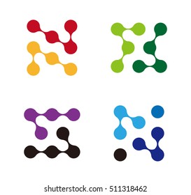 Design logo element. Abstract water molecule vector template set. You can use in biotechnology, energy, print, water and Inspiration concept icons. 