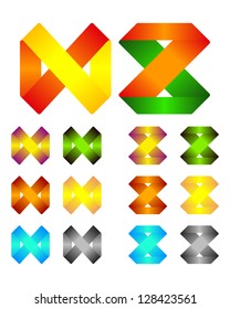 Design logo element. Infinite cross ribbon vector design icon template.