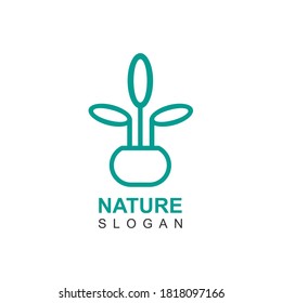 logo de diseño de maceta de flores