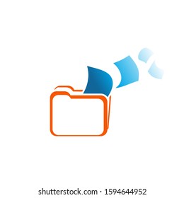 Design logo folder with symbol of law or court vector suitable for lawyers courts training services