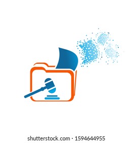 Design logo folder with symbol of law or court vector suitable for lawyers courts training services