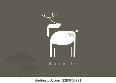 design logo of Gazelle art as a symbol of nature 