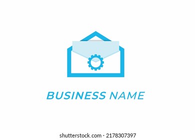 design logo gear and letter email