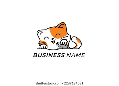 design logo head cat and mouse