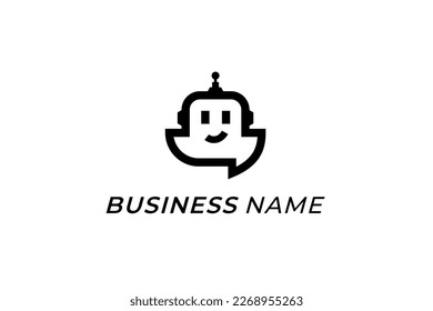 design logo head robot and chat