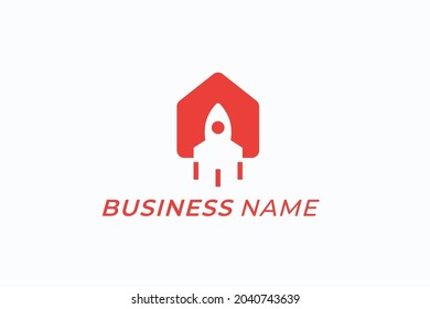 design logo home and rocket