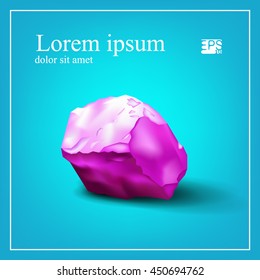 Design logo. Ice cube. 3d. Abstract pink tones.
