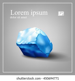 Design logo. Ice cube. 3d. Blue tones.