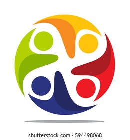 design logo / icon with the concept of integrated / partnership, suitable for a community icon, social group, or company.
