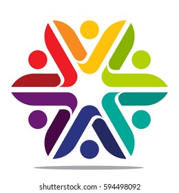 design logo / icon with the concept of integrated / partnership, suitable for a community icon, social group, or company.
