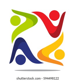 design logo / icon with the concept of integrated / partnership, suitable for a community icon, social group, or company.
