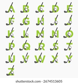 design logo icon initial font and golf