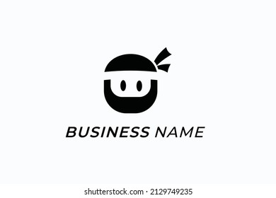 icono de logotipo de diseño cabeza de ninja