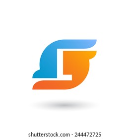 Design logo icon template with letter L. Vector Illustration.