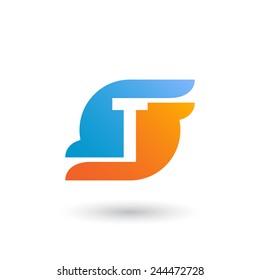 Design logo icon template with letter T. Vector Illustration.