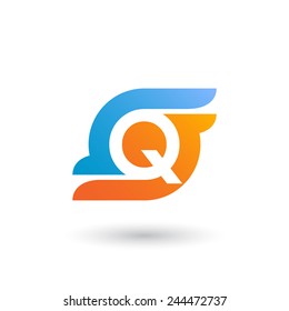 Design logo icon template with letter Q. Vector Illustration.