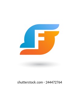 Design logo icon template with letter F. Vector Illustration.