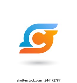 Design logo icon template with letter C. Vector Illustration.