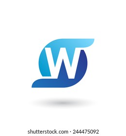 Design logo icon template with letter W. Vector illustration.