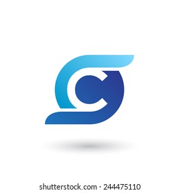 Design logo icon template with letter C. Vector illustration.