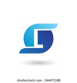 Design logo icon template with letter L. Vector illustration.