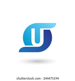 Design logo icon template with letter U. Vector illustration.