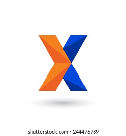 Design logo icon template with letter X. Vector illustration.