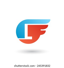 Design logo icon template with letter L. Vector illustration.