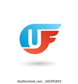 Design logo icon template with letter U. Vector illustration.
