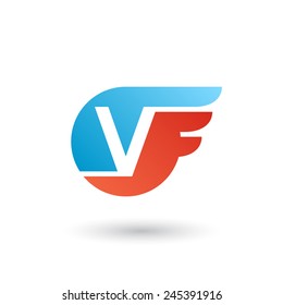 Design logo icon template with letter V. Vector illustration.