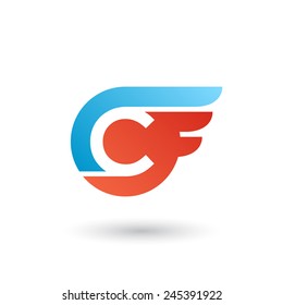 Design logo icon template with letter C. Vector illustration.