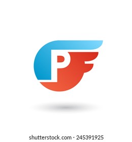 Design logo icon template with letter P. Vector illustration.