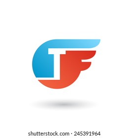 Design logo icon template with letter T. Vector illustration.