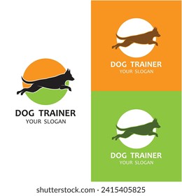 design logo ideas training dogs vector template. logo  suitable for dog trainer company, dog shop, dog food store