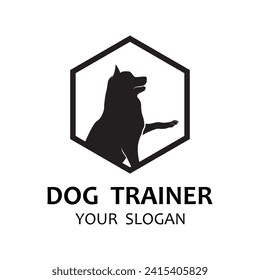design logo ideas training dogs vector template. logo  suitable for dog trainer company, dog shop, dog food store
