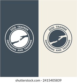 design logo ideas training dogs vector template. logo  suitable for dog trainer company, dog shop, dog food store