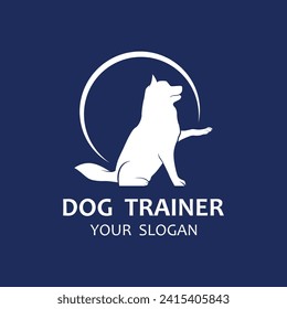 design logo ideas training dogs vector template. logo  suitable for dog trainer company, dog shop, dog food store
