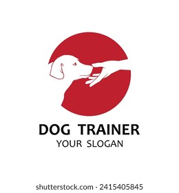 design logo ideas training dogs vector template. logo  suitable for dog trainer company, dog shop, dog food store